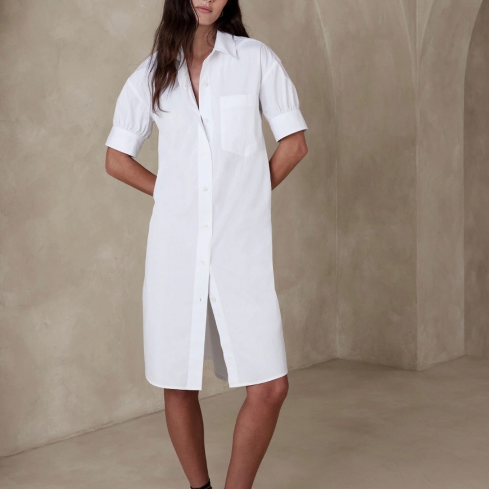 ✨ Banana Republic Poplin Knee-Length Shirtdress - Timeless Style & Comfort ✨ - Picture 4 of 4